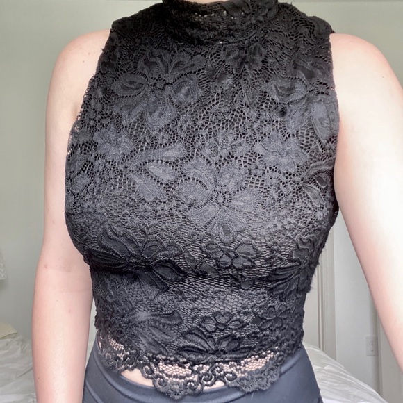 Black High Neck Top - Picture 2 of 2